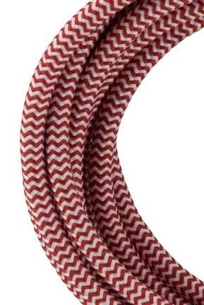 Bailey stoffen kabel 2-aderig rood/wit 3m