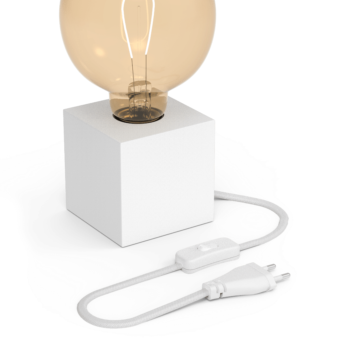 Calex | Tafelarmatuur | Mat Wit | E27 fitting | Met schakelaar | 1.8M snoer