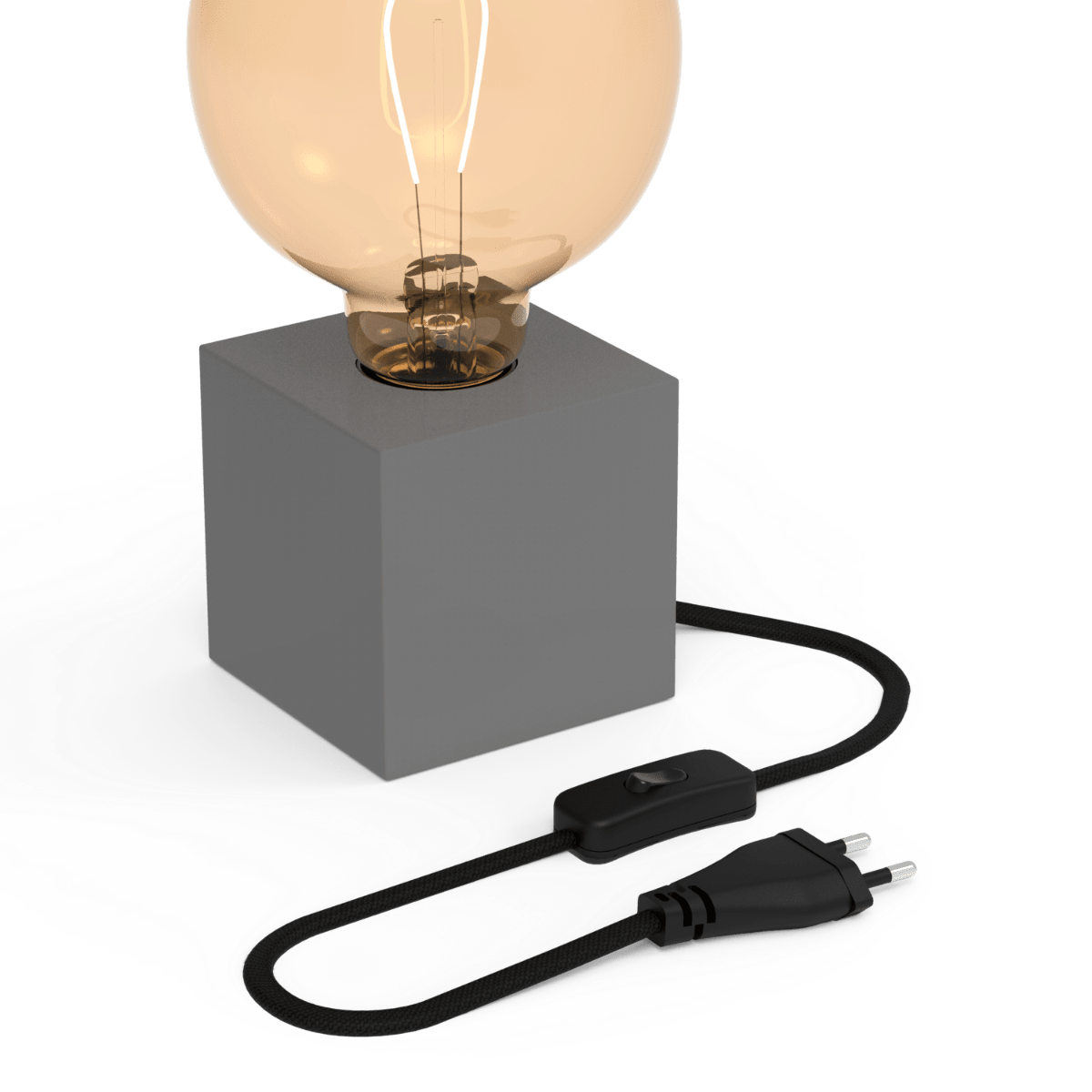 Calex | Tafelarmatuur | E27 fitting | Met schakelaar | Max. 1x40W | Grijs | 1,8M snoer