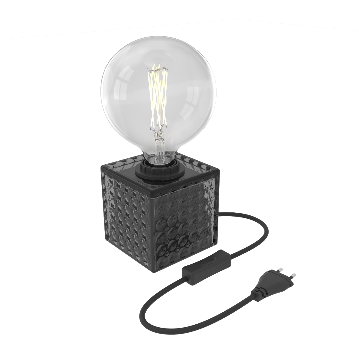 Calex | Tafelarmatuur | Glas | Zwart | E27 fitting