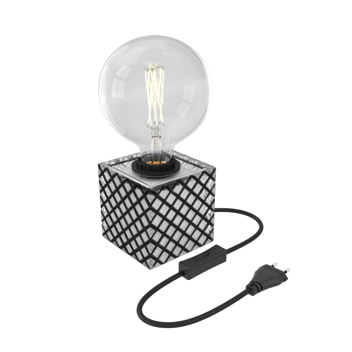 Calex | Tafelarmatuur | Glas | Zwart-Wit | E27 fitting