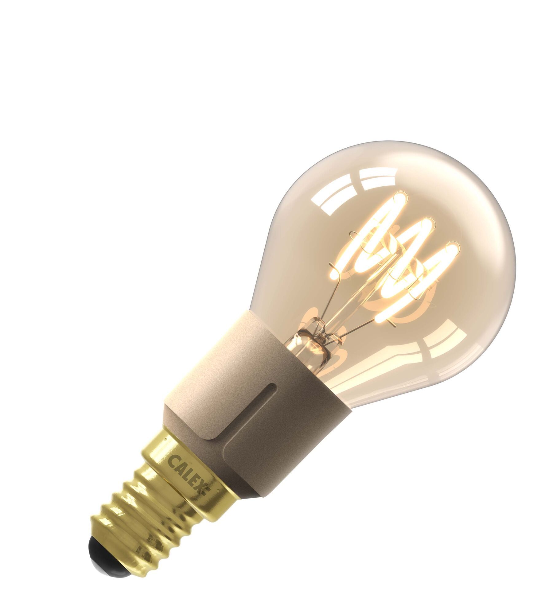 Calex | Led Filament | Kleine Fitting E14 | P45 Kogel | Goud | 4W | 3-step Dimming