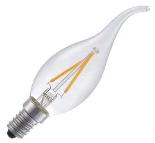 SPL | LED Kaarslamp met tip | Kleine fitting E14  | 1.5W Dimbaar