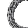 Bailey stoffen kabel gedraaid 2-aderig metallic zilver 3m