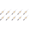 Lighto | LED filament | Kleine fitting E14 | Kaarslamp tip | Helder | 35mm | 4W | 10 stuks Lighto | LED filament | Kleine fitting E14 | Kaarslamp tip | Helder | 35mm | 4W | 10 stuks