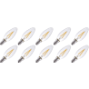 Lighto | LED filament | Kleine fitting E14 | Kaarslamp gedraaid | Helder | 35mm | 2W | 10 stuks Lighto | LED filament | Kleine fitting E14 | Kaarslamp gedraaid | Helder | 35mm | 2W | 10 stuks
