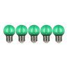 Bailey 5x Kogellamp Groen | LED Filament 0,6W | Grote fitting E27 Plastic