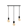 Calex | Retro Pendel | Rechthoekig 10x70cm plafondplaat | Zwart | 3xE27 fitting | 2M snoer Calex | Retro Pendel | Rechthoekig 10x70cm plafondplaat | Zwart | 3xE27 fitting | 2M snoer