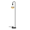 Calex | U-Line Vloerlamp | Zwart | E27 fitting | Met aan/uit schakelaar | Max. 1x60W | H155cm | 180cm kabel