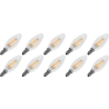 Lighto | LED filament | Kleine fitting E14 | Kaarslamp | Helder | 35mm | 4W | 10 stuks