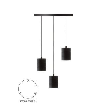 Calex Giant Retro pendel zwart E40 3 fittingen