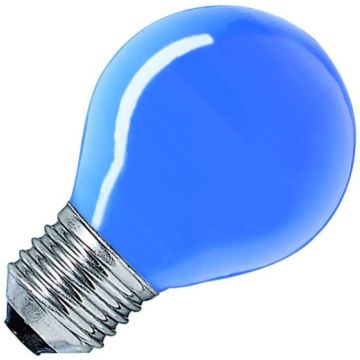 Gloeilamp | Grote fitting E27 | Kogellamp | Blauw | 45mm | 15W