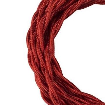 Bailey stoffen kabel gedraaid 2-aderig metallic rood 3m