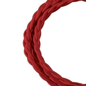 Bailey stoffen kabel gedraaid 2-aderig rood 3m