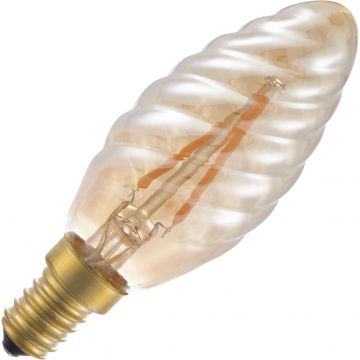 Lighto | LED Kaarslamp Gedraaid | Kleine fitting E14 Dimbaar | 2W