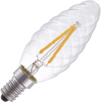 Lighto | LED Kaarslamp Gedraaid | Kleine fitting E14 Dimbaar | 2W (vervangt 15W)