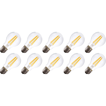 Lighto | LED filament | Grote fitting E27 | Standaardlamp | Helder | 60mm | 7W | 10 stuks