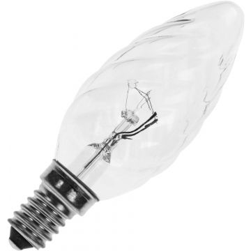 Gloeilamp Kaarslamp gedraaid | Kleine fitting E14 | 15W 