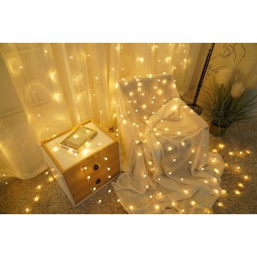 Modee | Kerstverlichting LED lichtsnoer | 10m | 100 Lichtpunten met 8 Lichtstanden | IP44 | Warm Wit Licht