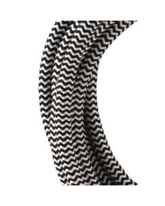 Bailey stoffen kabel 3-aderig zwart/wit 3m
