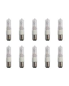 10x Halogeen Buislamp Halolux Ceram | Bajonetfitting Ba15d Dimbaar | 70W