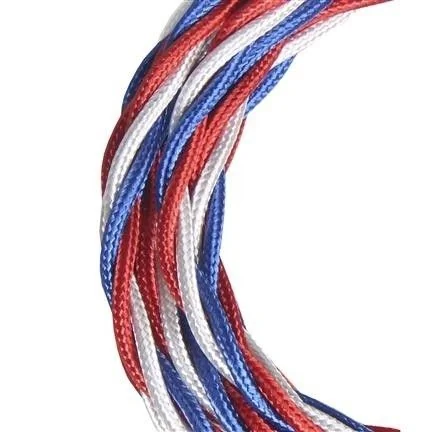Bailey stoffen kabel gedraaid 3-aderig blauw/wit/rood 3m
