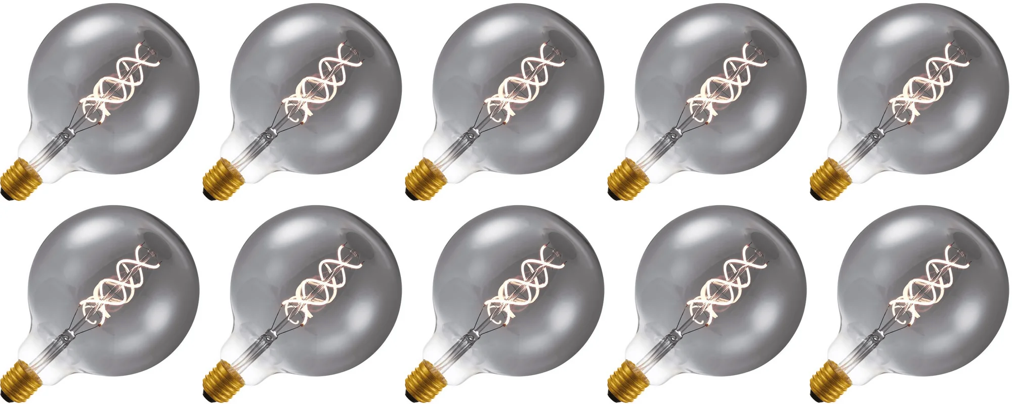 Lighto | LED filament | Grote fitting E27 | Globelamp | Goud | 125mm | 5W | 10 stuks