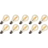 Lighto | LED filament | Grote fitting E27 | Standaardlamp | Goud | Schemersensor | 60mm | 4W | 10 stuks