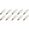 Lighto | LED filament | Kleine fitting E14 | Kaarslamp | Helder | 35mm | 2W | 10 stuks