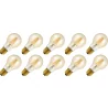 Lighto | LED filament | Grote fitting E27 | Standaardlamp | Goud | 60mm | 4W | 10 stuks