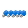 Lighto | LED lamp | Grote fitting E27 | Blauw | Kogellamp | 45mm | 1.5W | Dimbaar | 5-pack | Geschikt voor prikkabel