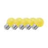 Lighto | LED lamp | Grote fitting E27 | Geel | Kogellamp | 45mm | 1.5W | Dimbaar | 5-pack | Geschikt voor prikkabel